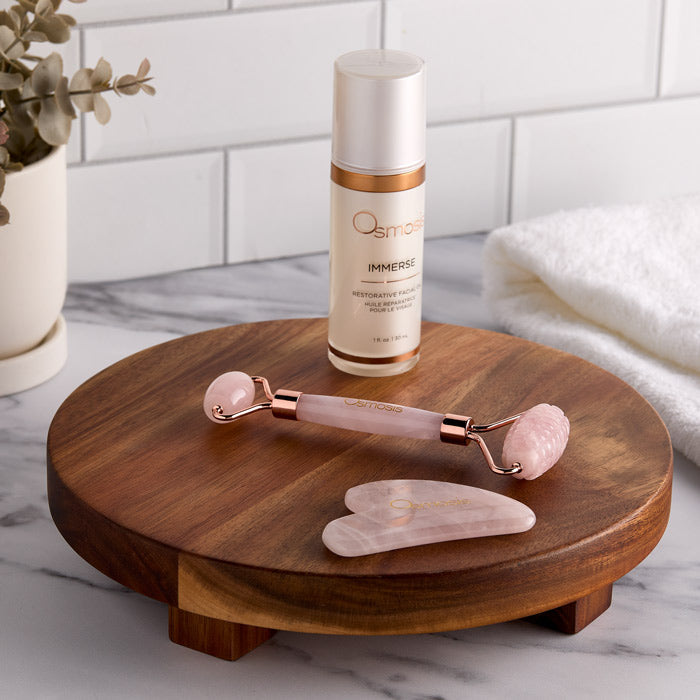 Rose Quartz Facial Roller & Gua Sha Set