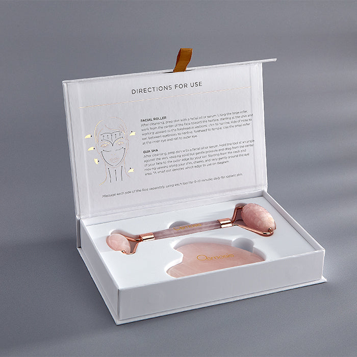 Rose Quartz Facial Roller & Gua Sha Set